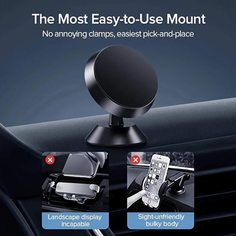 

Universal Magnetic Car Phone Holder Stand For Iphone Samsung Magnet Mount Round Car Holder Dashboard Mobile Phone Holder