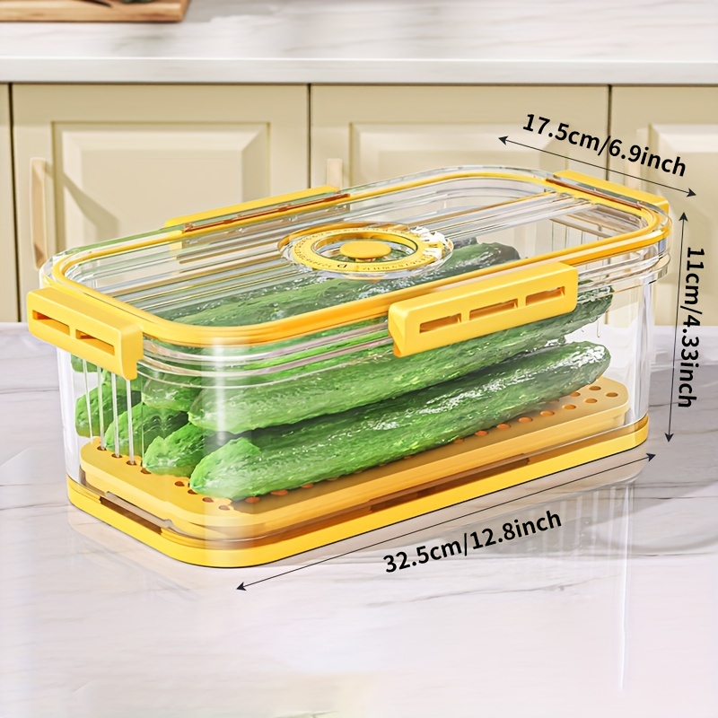 Refrigerator Storage Box Timekeeping Keep Fresh Food Organizer Box