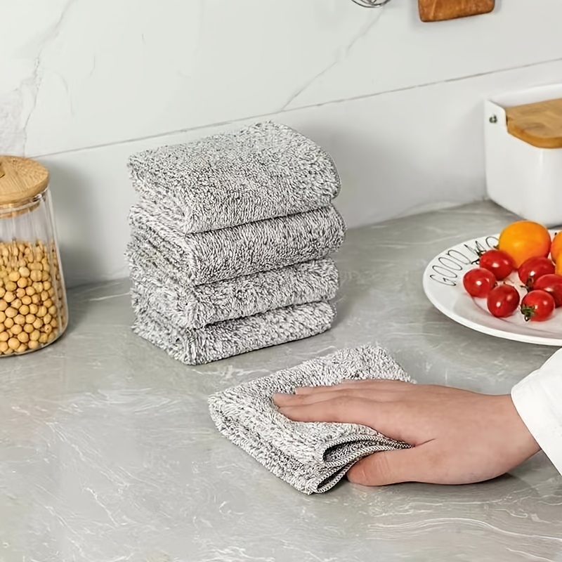 Absorbent Microfiber Dish Cloths - Lint Free Dishwashing Towels, Scouring  Pads, And Cleaning Rags - Kitchen Accessories And Cleaning Tools - Temu