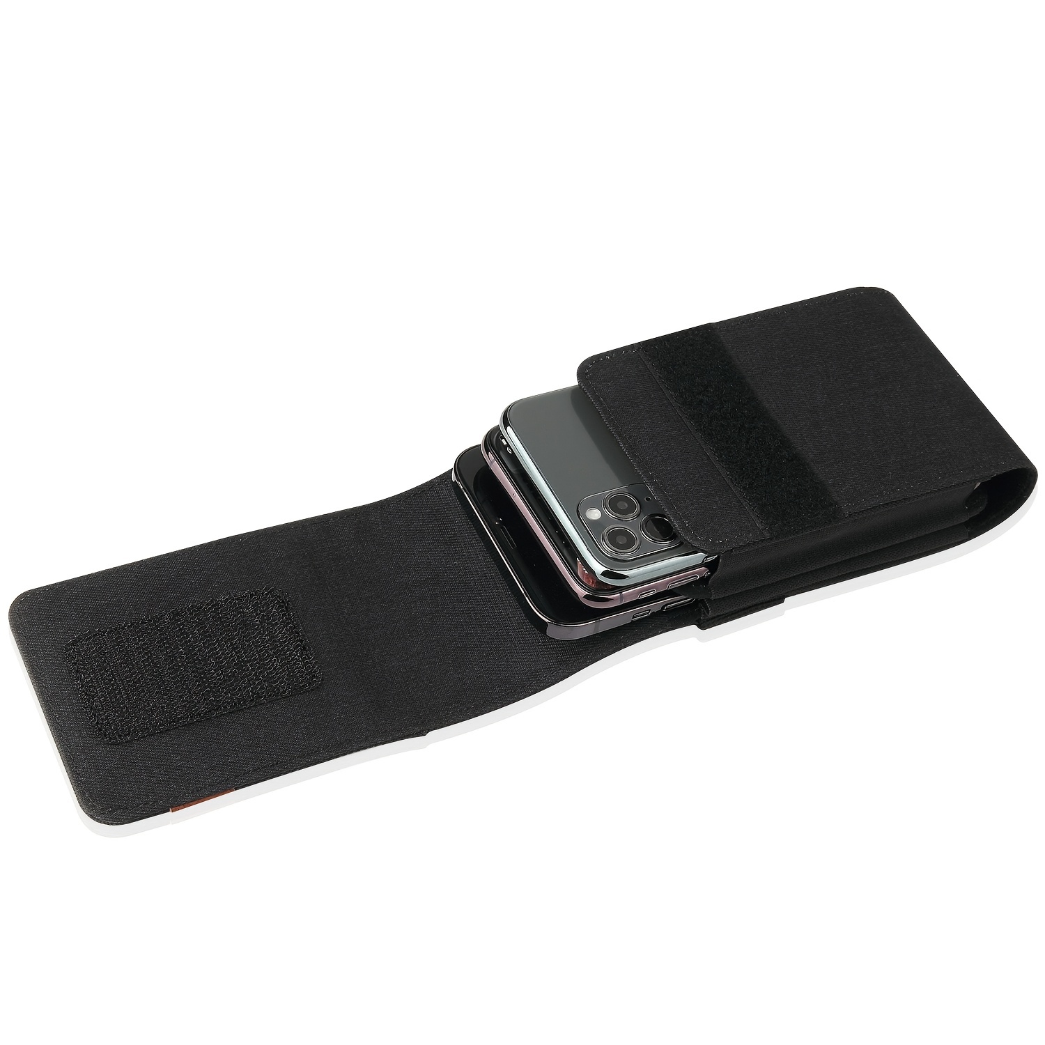 Vertical Dual Phone Holster Pouch Case Nylon Double Decker Belt