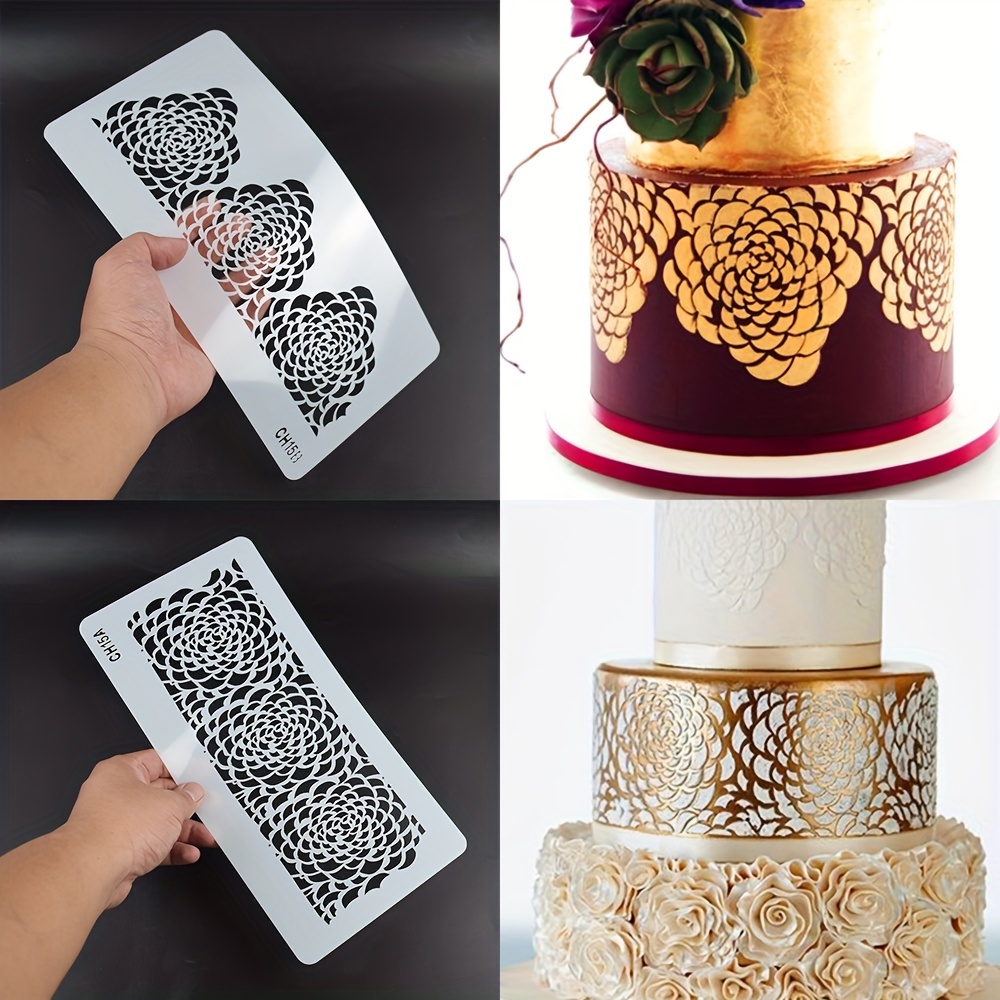 Cake Decorating Stencils Molds Spray Flower Cake Templates Baking Tools For  Cookies Fondant Dessert Birthday Wedding Butterfly Flowers Geometric Aesth