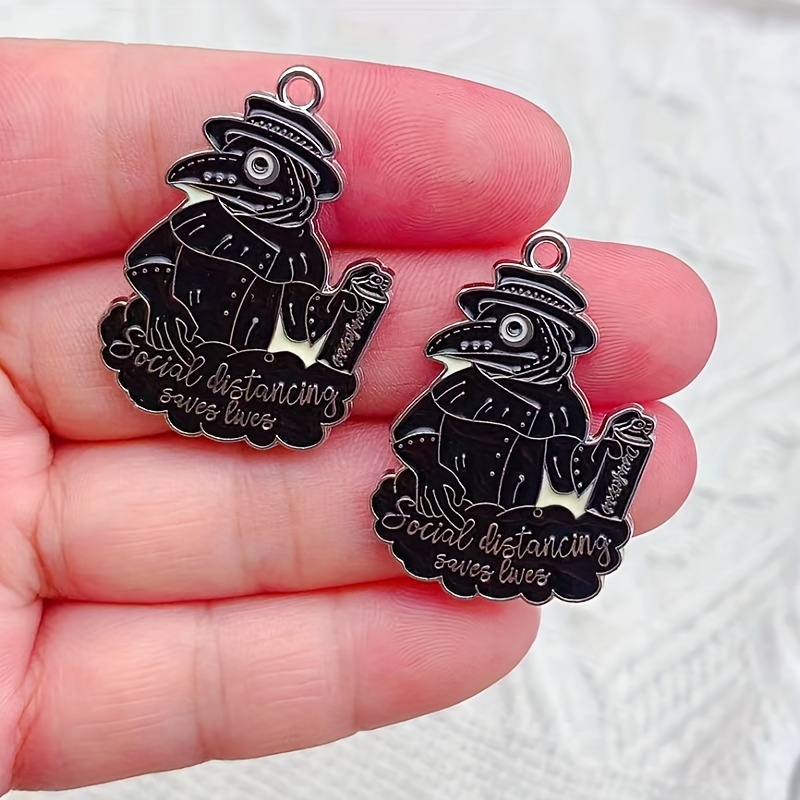 Halloween Gothic Charms Raven Enamel Charms - Temu