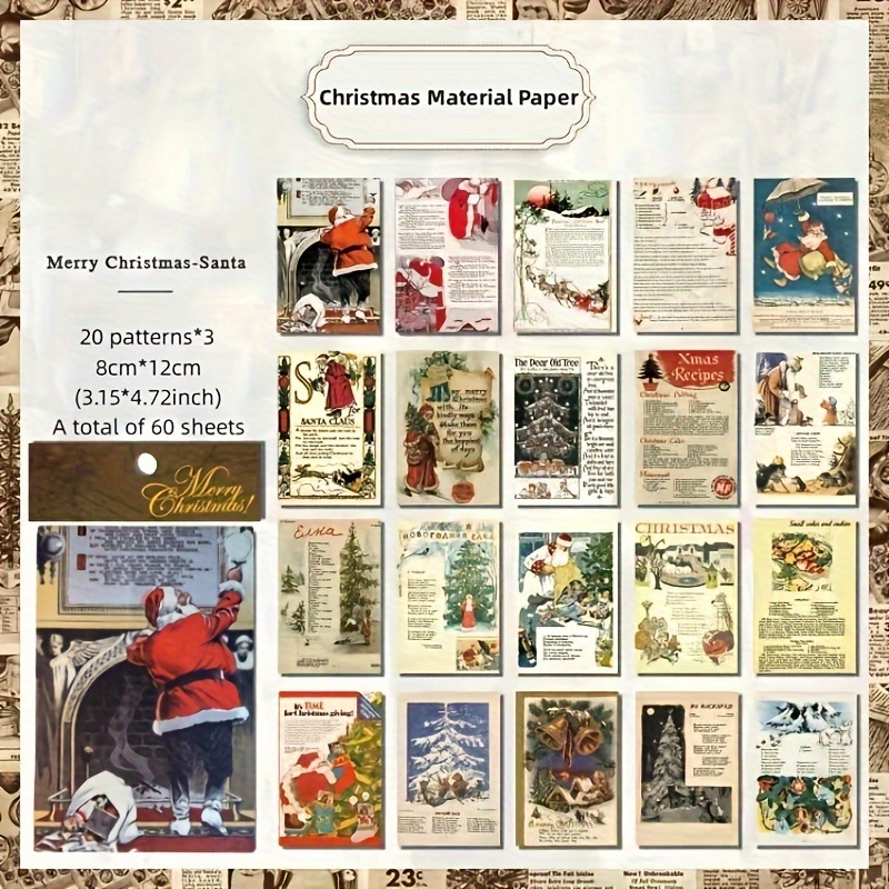 6pcs / Set Vintage Noël Kraft Lettre Papier Père Noël - Temu Canada
