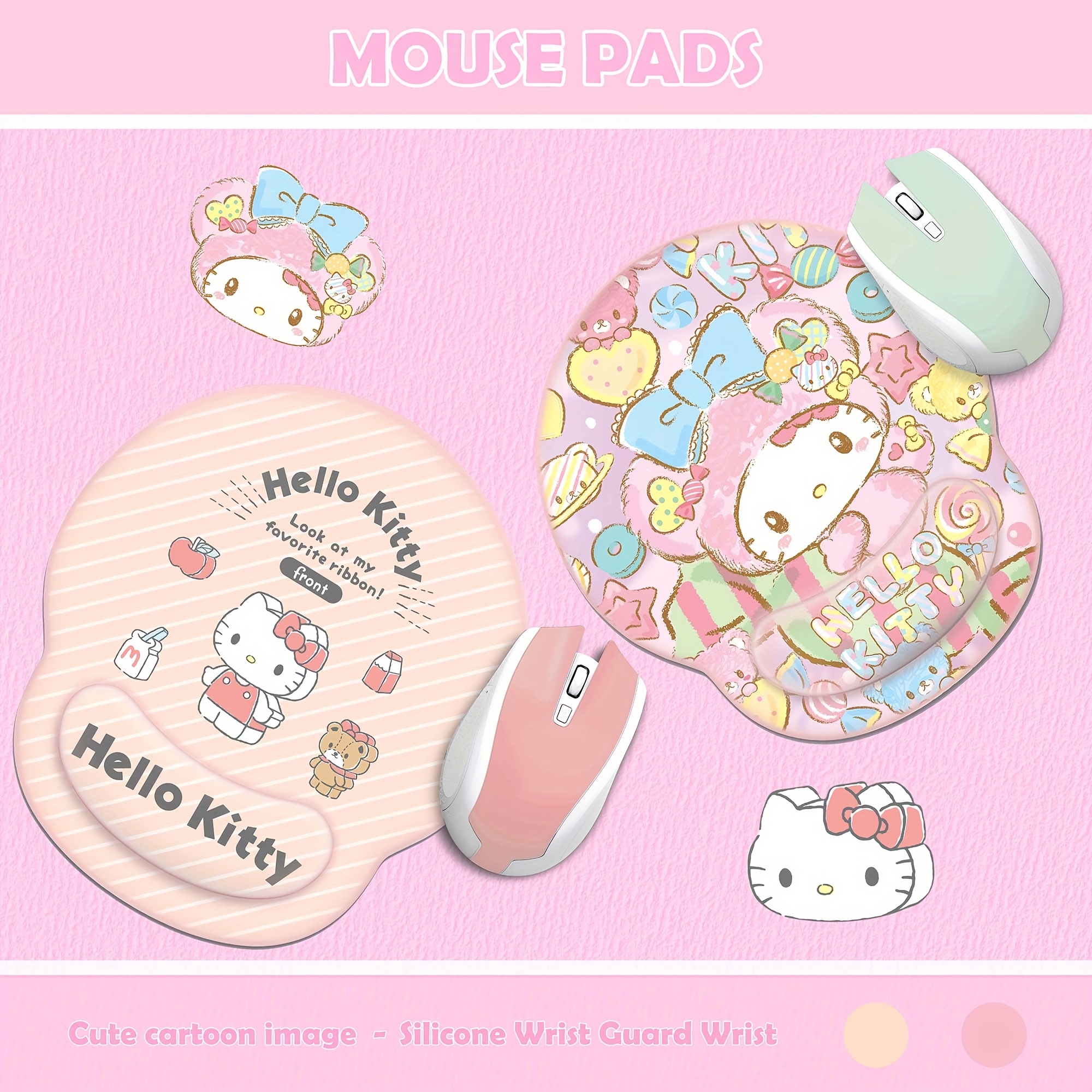 Cute Hello Kitty Mouse Pad Wrist Support , Hello Kitty Desk Accessories  Office Supplies Stuff, Kawaii Mousepad 