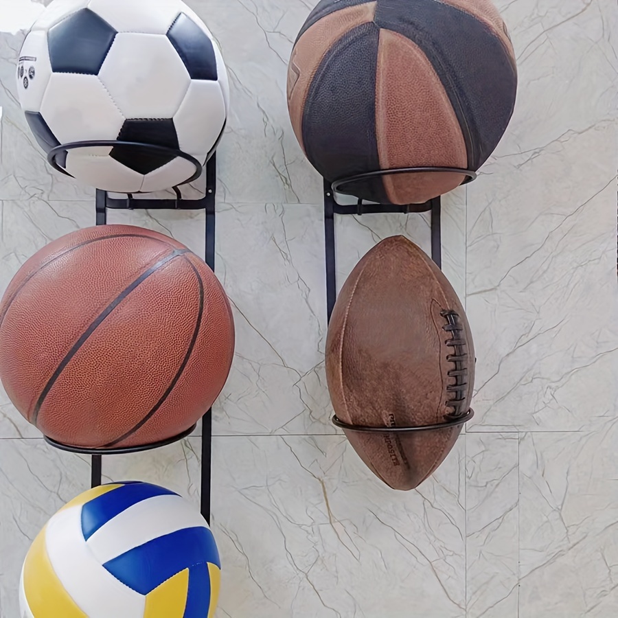 PUERSI Support Mural de Ballon de Sport, Porte-Ballon, Présentoir de  Rangement en Bois et Métal, pour Basket-Ball Football Rugby Volley-Ball,  Brun Rustique : : Sports et Loisirs