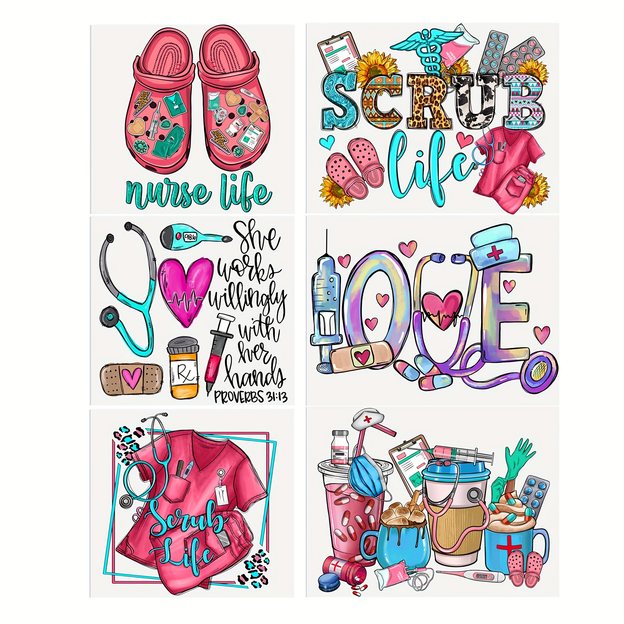 Pair, REFLECTIVE HIV/AIDS Nurse Hard Hat Stickers, Lunchbox Decals, RN  Decals, Nursing Stickers, iPad Stickers, Car Decal Bumper Stickers