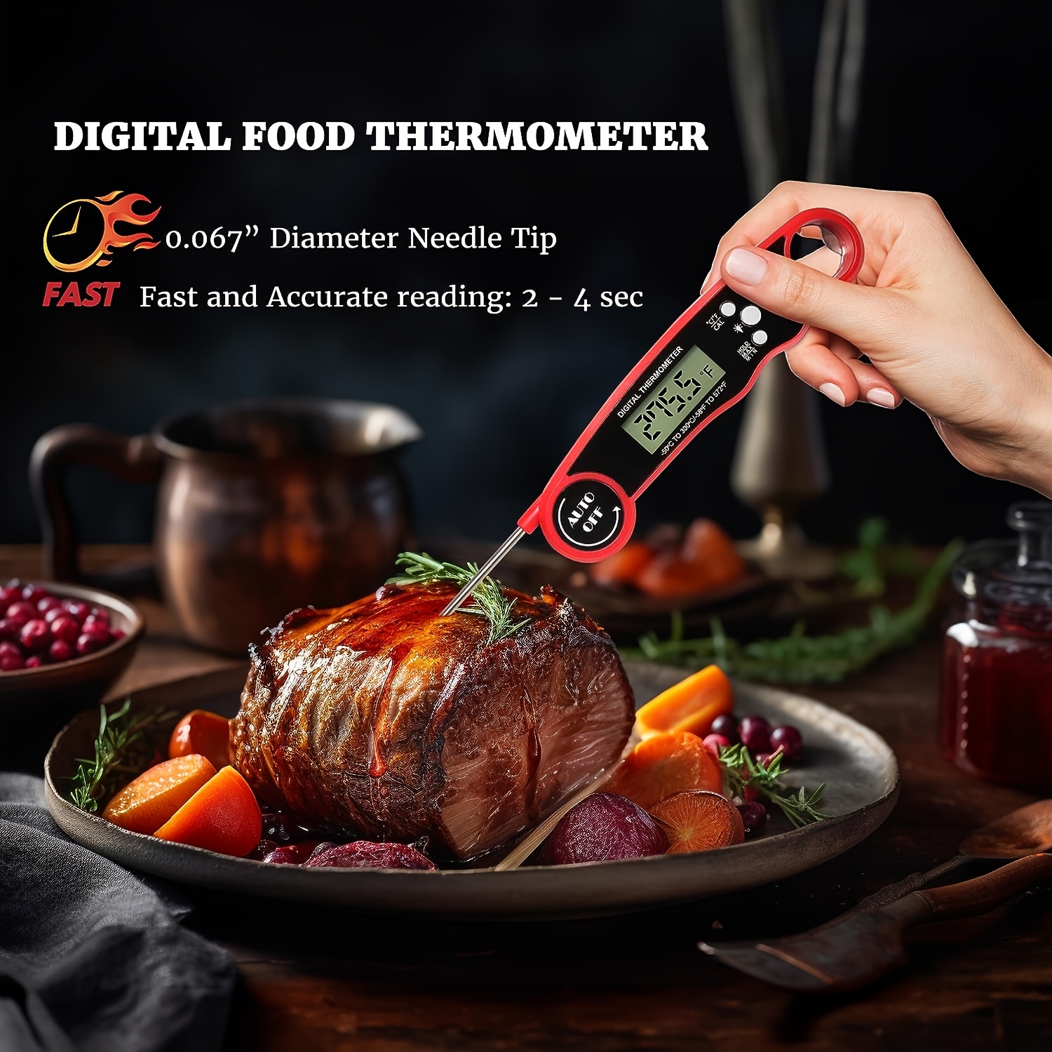 Food Thermometer Digital Meat Thermometer With Probe Instant - Temu