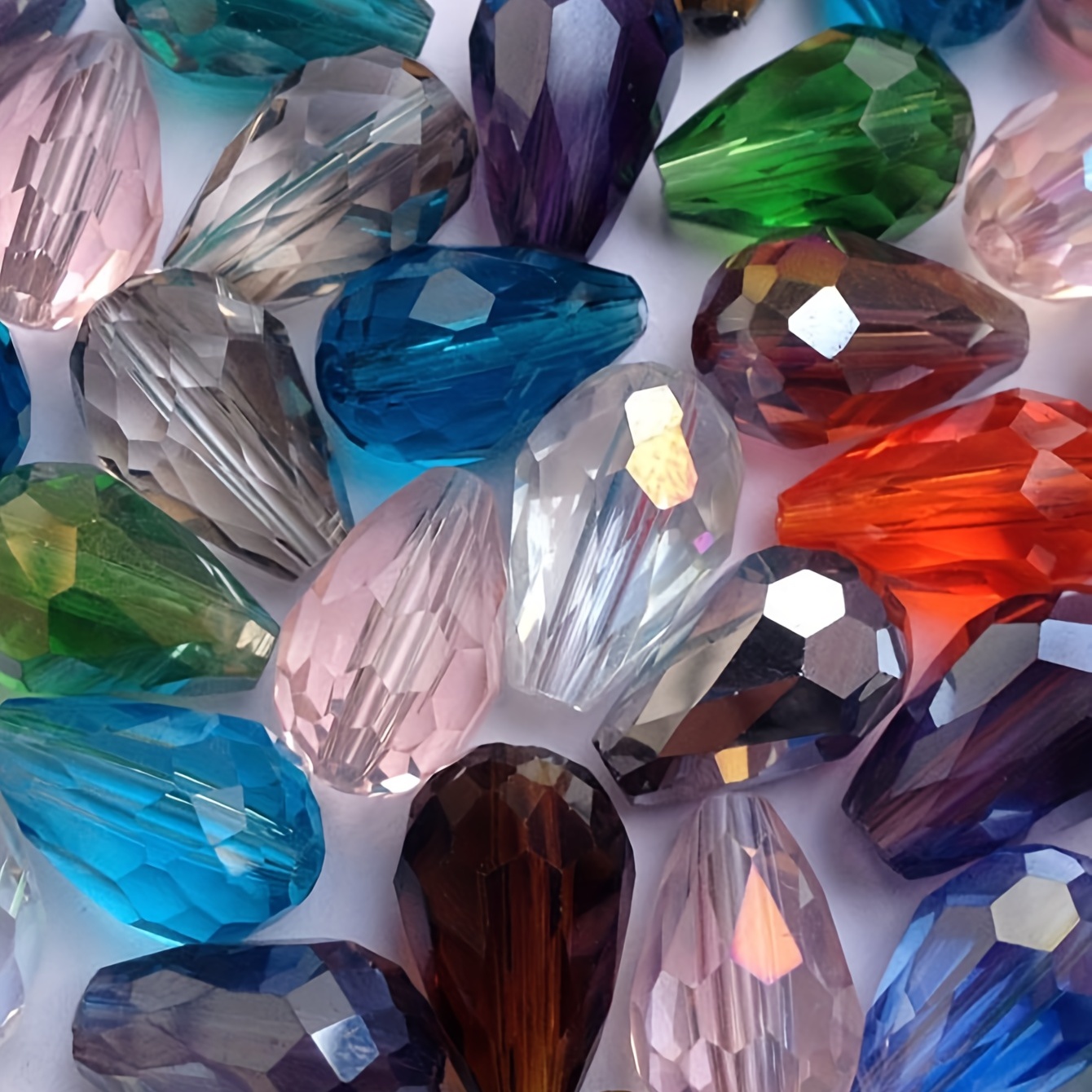 Octagonal Beads Colorful Glass Crystal Beads 2 Hole - Temu