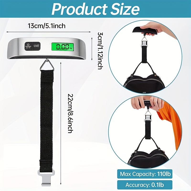 Digital Luggage Scale, 110LB Portable Handheld Baggage Scale