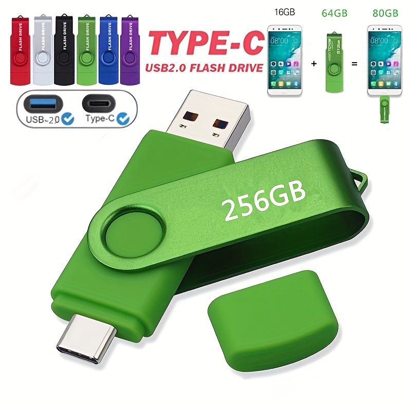 Cle USB 128 GO 3.0, OTG Clé USB C 128 GO 2 en 1 Type C USB 3.0 Pen