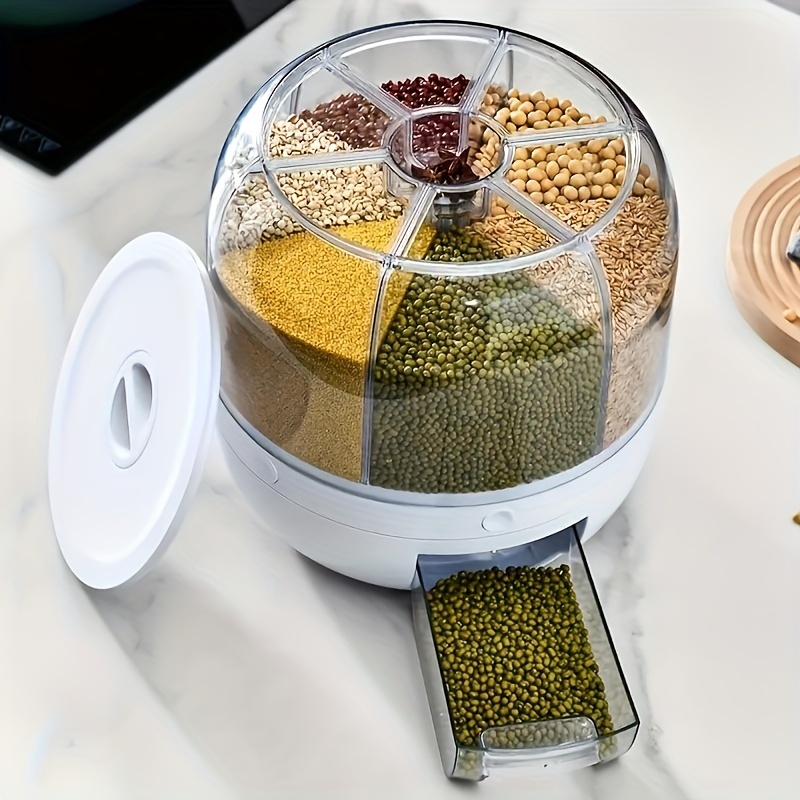 Large Capacity Rice Bucket With Divided Grids