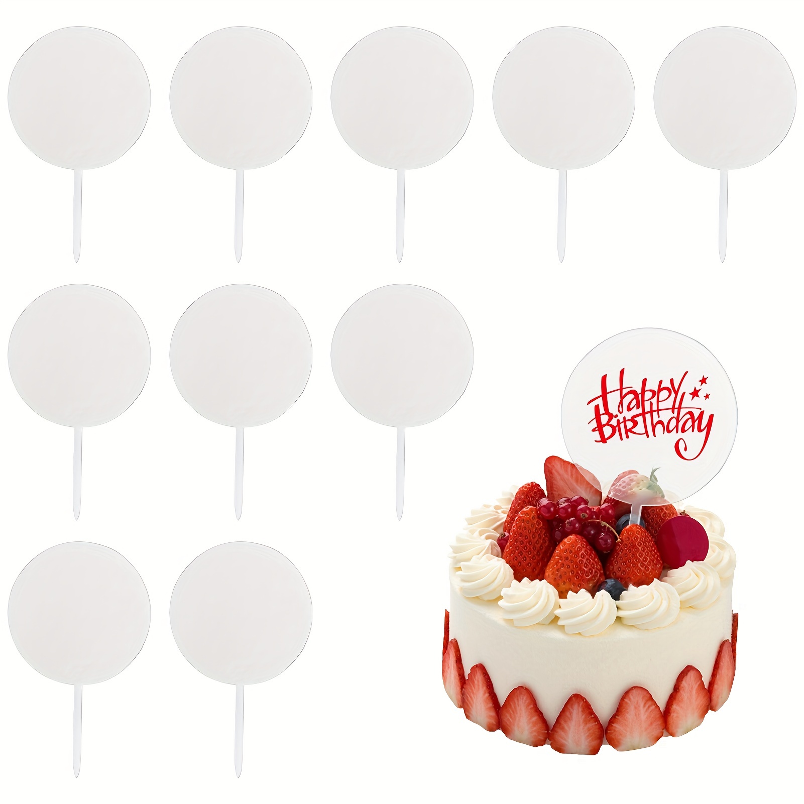 Happy Birthday Acrylic Cake Toppers Cake Party Wedding Anniversaire  Decoration