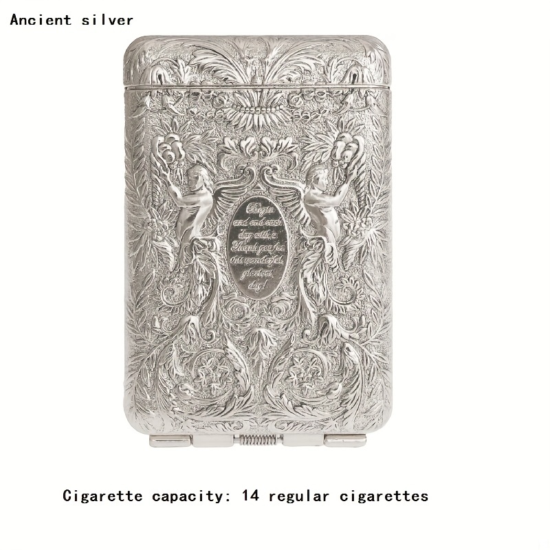 Metal Cigarette Case Angel Embossed Cigarette Case Vintage - Temu