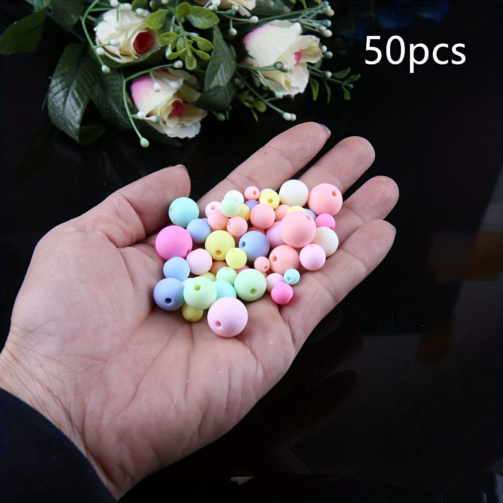 1260 Pcs Acrylic Pastel Beads, Candy Color Flower Beads Smiley Face Beads  Heart Beads Round Shaped Beads Colorful Assorted Cute Beads Kawaii Beads