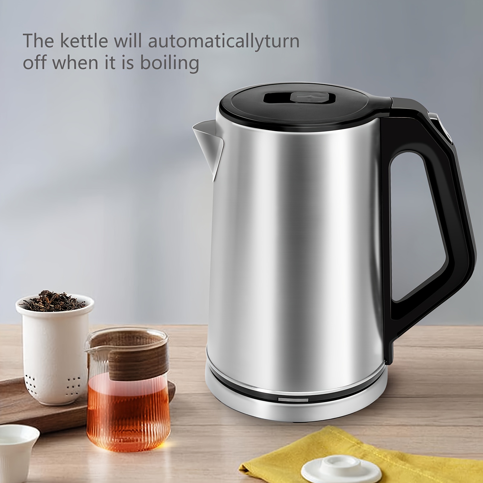 Electric Kettle, 304 Stainless Steel Interior, BPA-Free, Double Wall 1.5L  Hot Water Boiler, 1500W Tea Kettle with Auto Shut-Off & Boil Dry  Protection