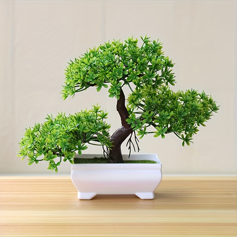 

1pc Artificial , Fake Plant Decoration, Potted Artificial House Plants, Welcoming Pine Bonsai Plant For Entryway Chests Drawers Bookcase Room Desk Decor