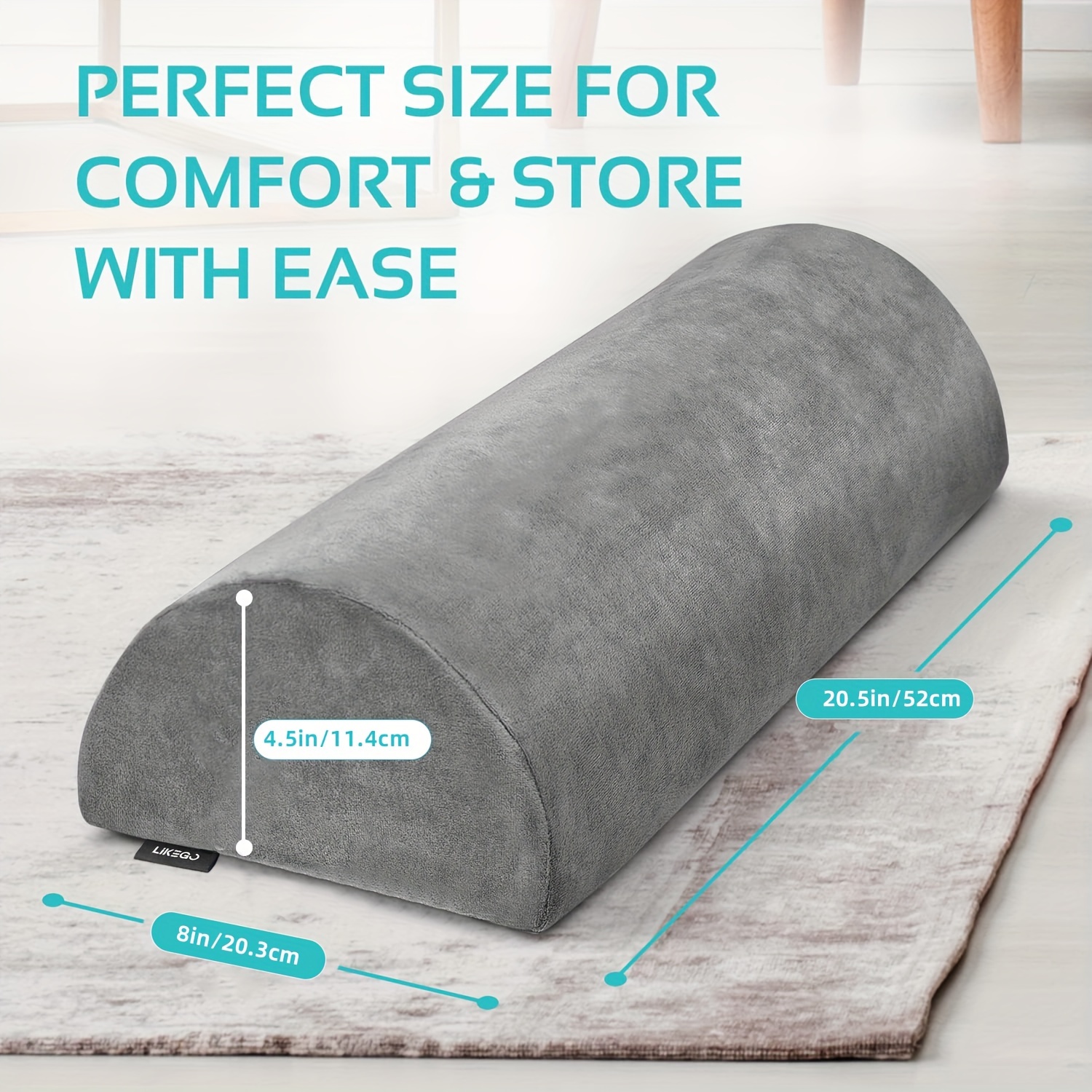 Cotton Cover for the Half Moon Pillow Case Only Pillowcase Neck Back Knee  Support Bolster Cylinder Case Semi Roll Leg Pain Relief 