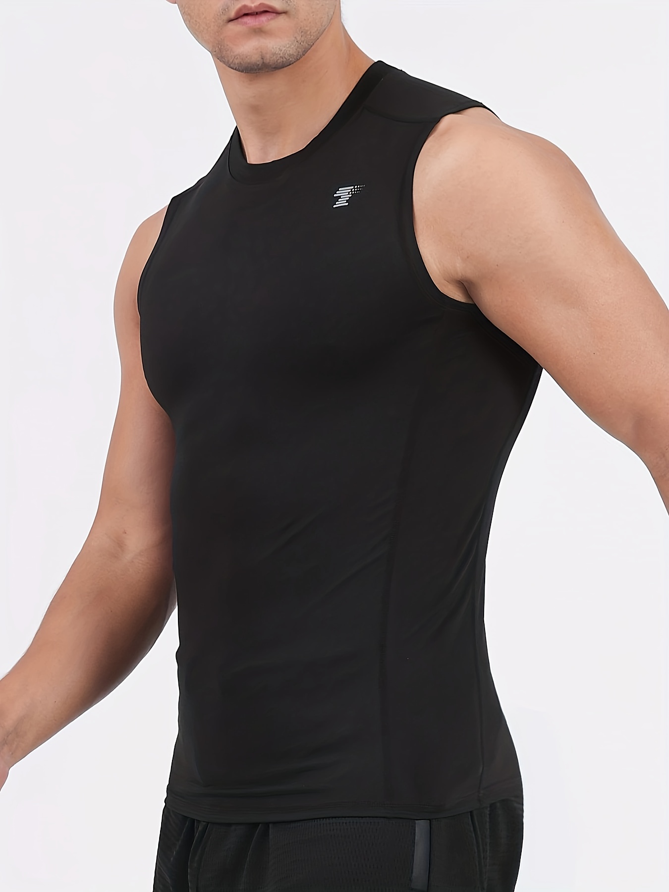 Men's Compression Tank Tops Slim Fit Athletic Muscle Tees Fitness  Sleeveless T-Shirt Cotton Breathable Sport Vest 
