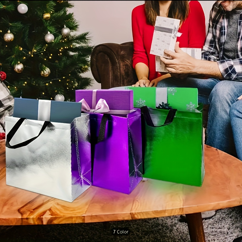 Purple Gift Bag Medium Size Set Shiny Purple Reusable Gift - Temu