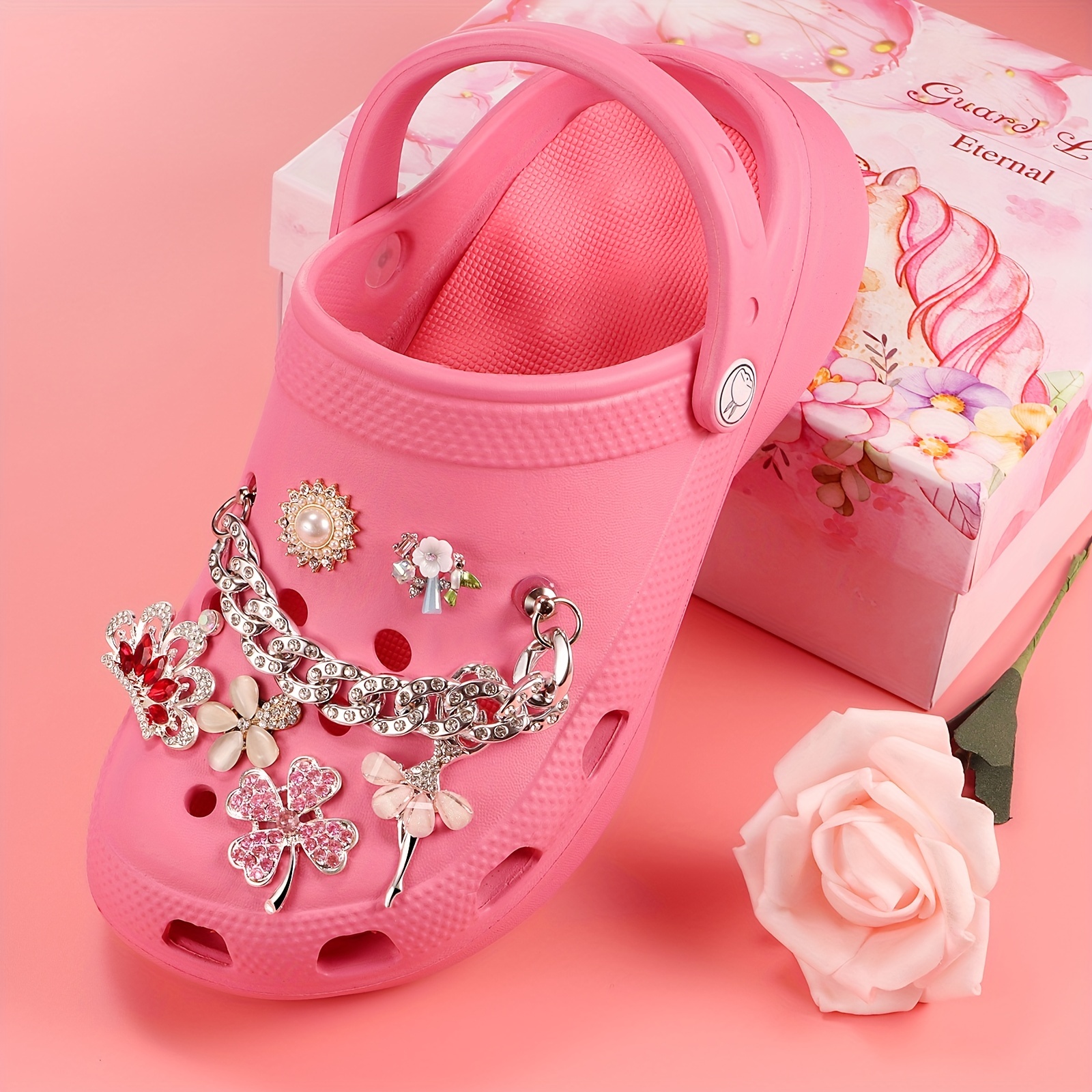 Accessories, Pink Designer Croc Charms