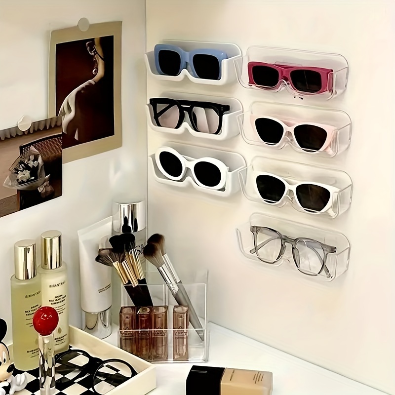 6pcs 3pcs wall mounted glass storage rack punch free glasses storage holder shelf glasses display stand details 7