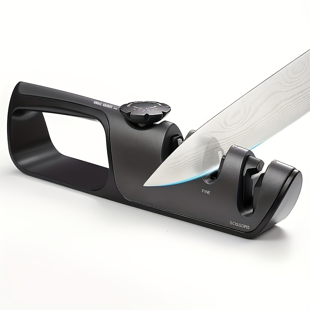 Knife Sharpeners with Adjustable Angle Knob - Premium Quality Handheld  Knife Sharpener - Multifunctional 4-Stage Kitchen Knife Sharpener for All