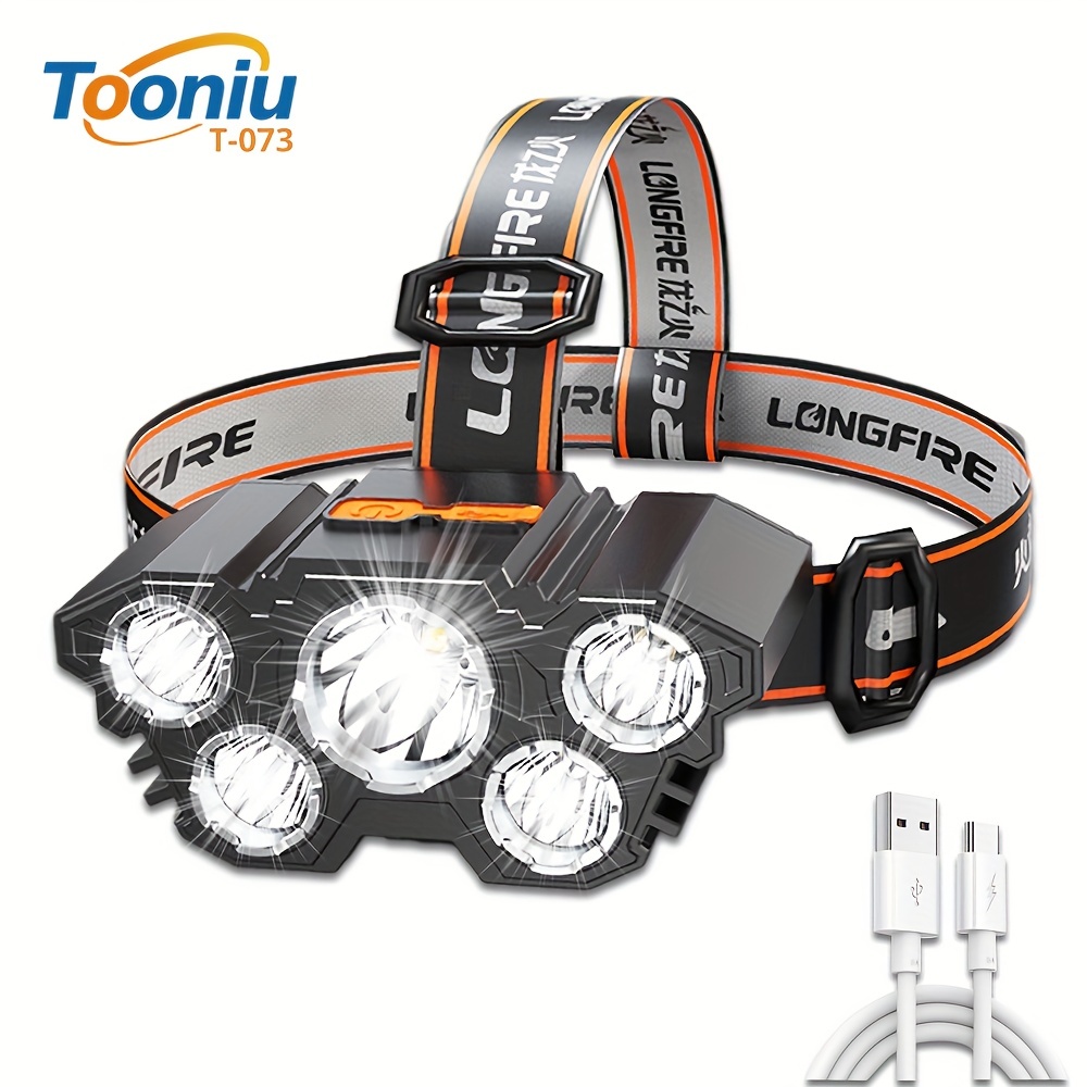 

Égayez vos voyages de camping et de pêche – Lampe frontale LED rechargeable par USB avec batterie intégrée !