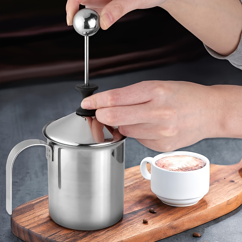 Manual Milk Frother - Stainless Handheld Milk Frothing , Milk , Double Mesh  Coffee Creamer Milk Frothing (400ML)