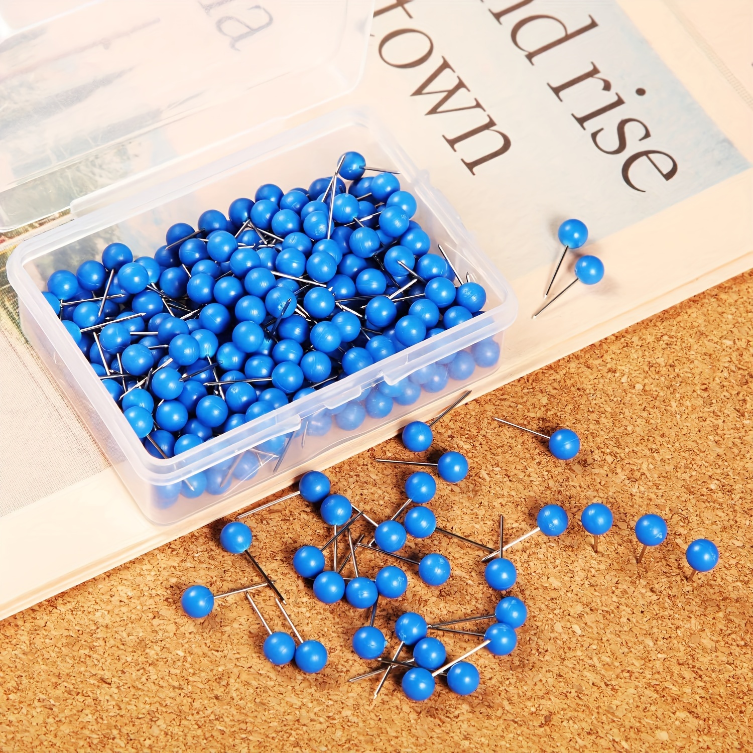 800Pcs Map Push Pins Map Tacks Round Head Tacks Steel Points Assorted  Colour