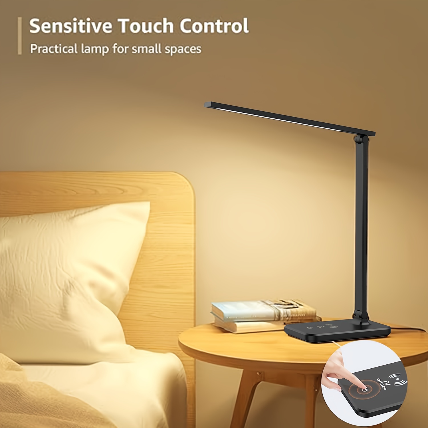 Lampe LED RGB sans Fil Lampe de Bureau Tactile Bras Flexible
