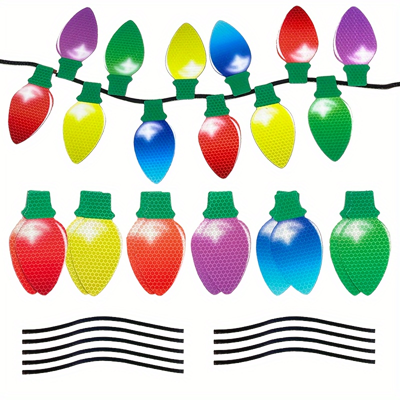 Magnetic Christmas Car Fridge Decorative Reflective Bulb Lights,Reflective Sticker  Magnets Light Bulb Santa Claus Magnetic Decal Refrigerator Stickers for  Holiday Christmas 