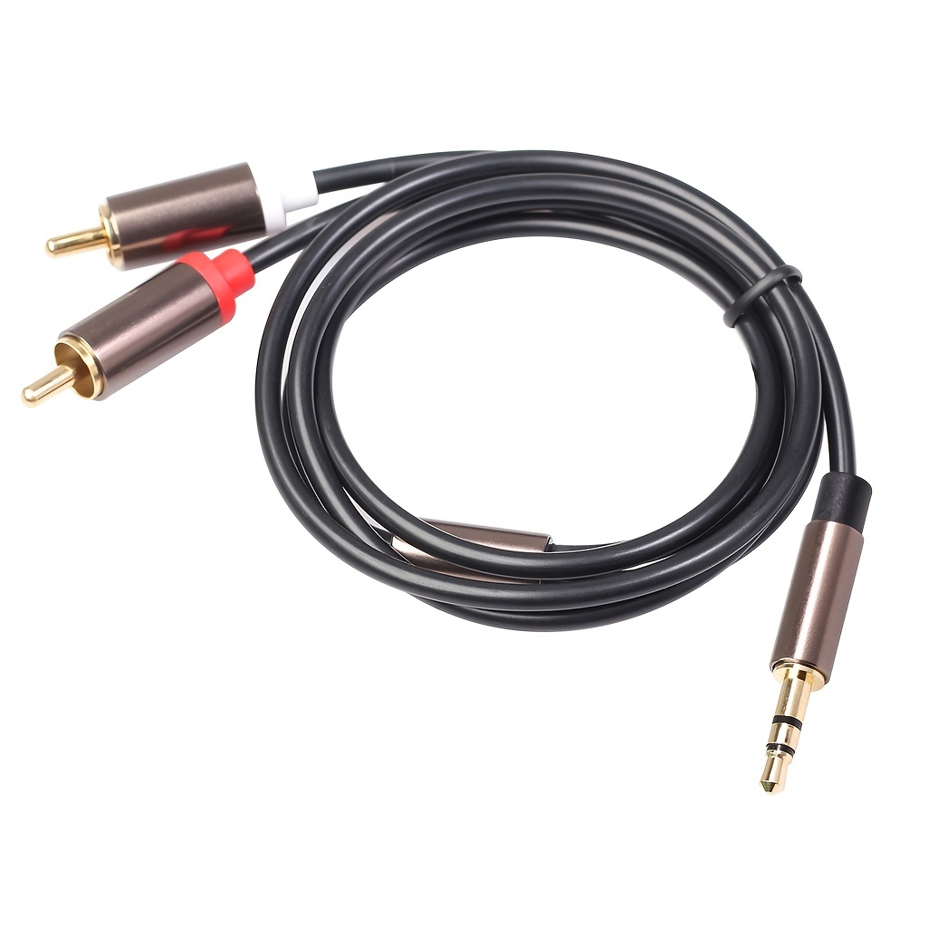 3.5mm to 2 RCA オーディオケーブル 50 フィート Yeung Qee ナイロン