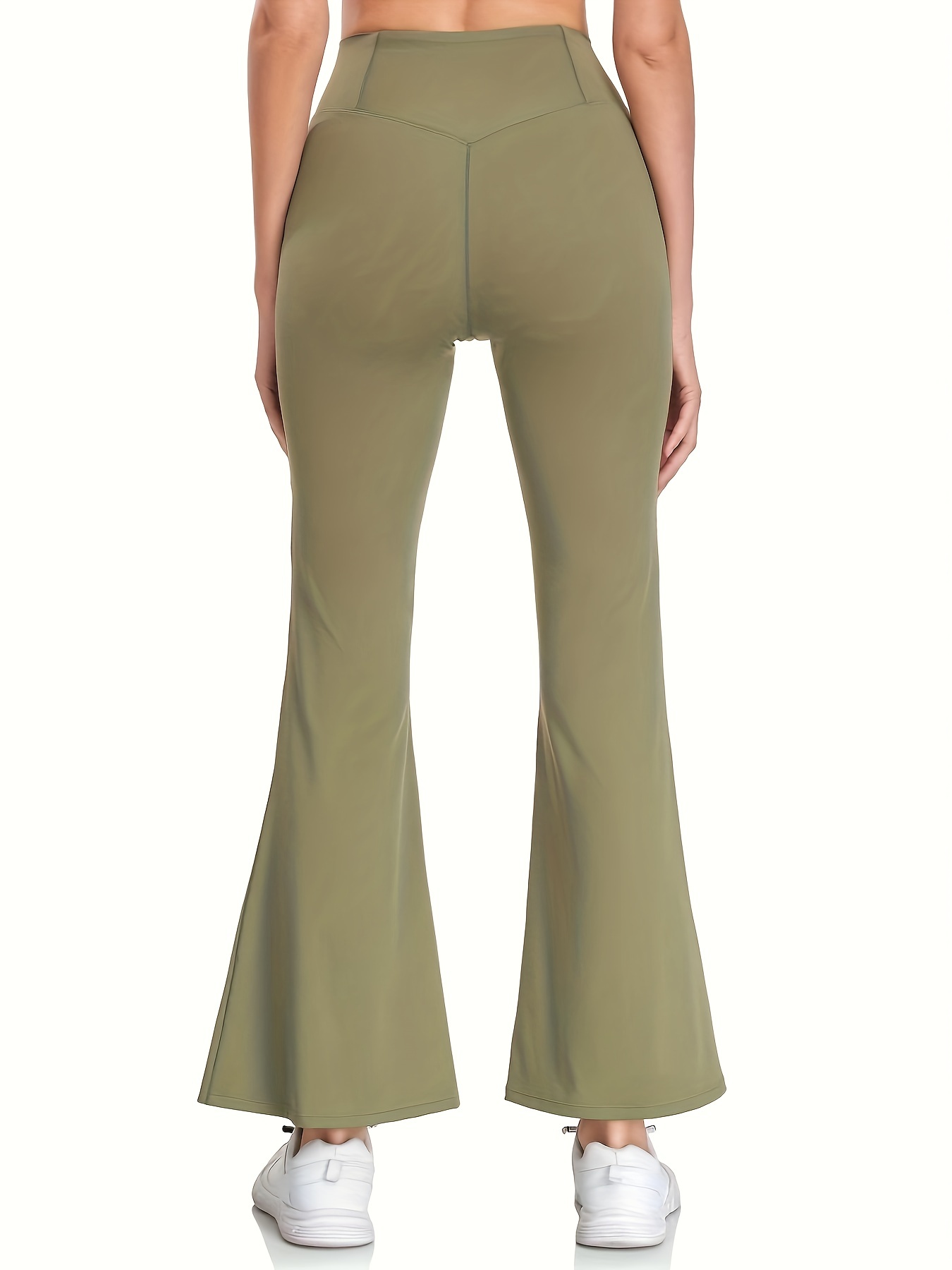 Bell Bottom Pants for Women High Waisted Pure Color Lounge
