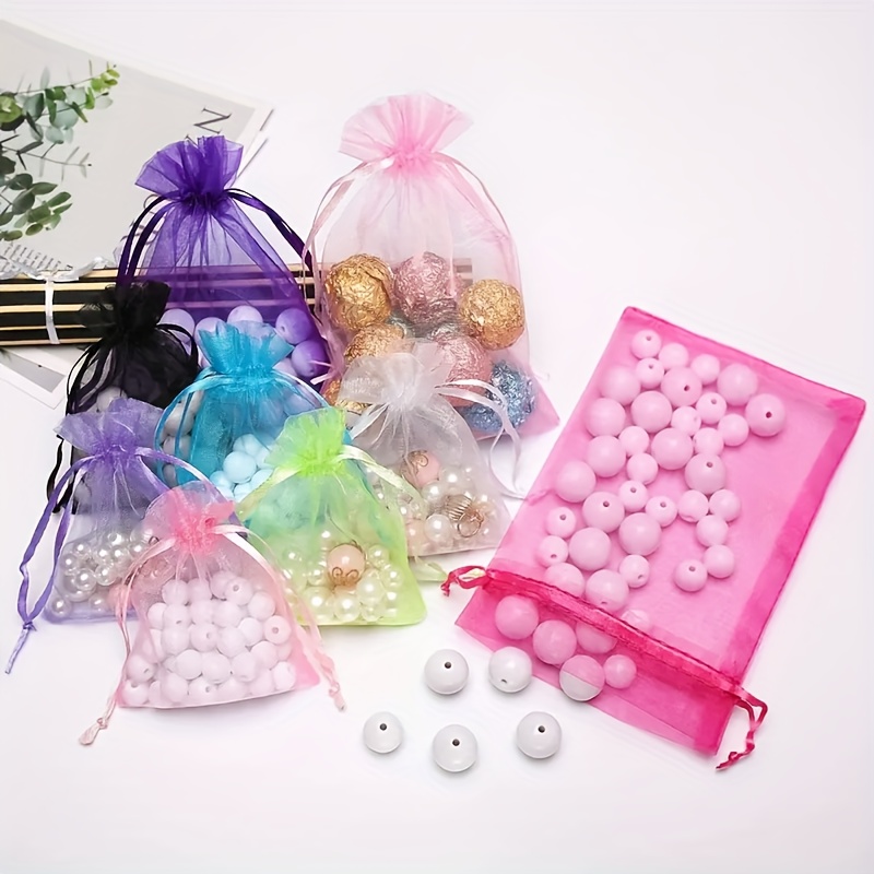 Organza Bags Random Mesh Organza Jewelry Bags Drawstring - Temu