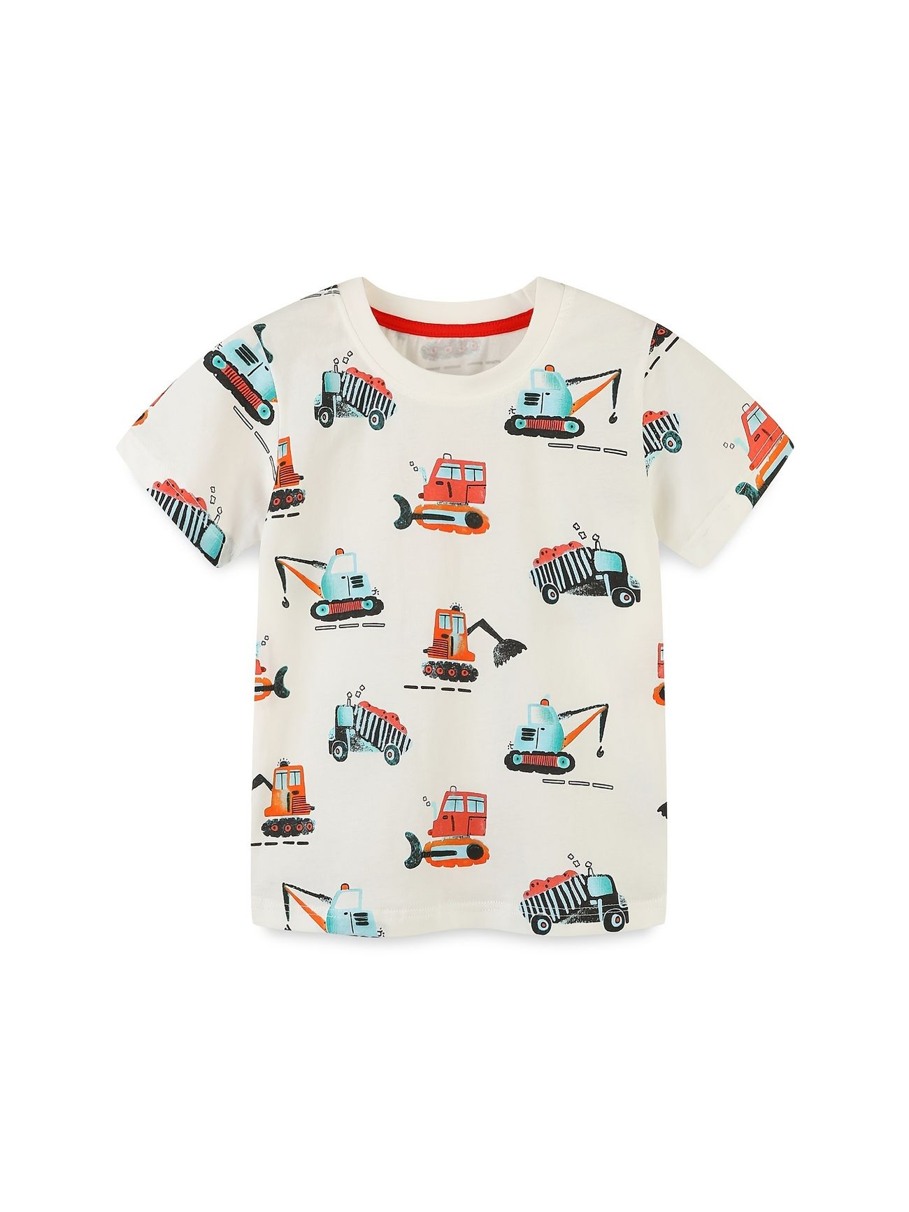 Boys Cotton Round Neck T Shirt Cartoon Excavator Print Short Sleeve Tees  Top Kids Summer Clothes | Check Out Today's Deals Now | Temu