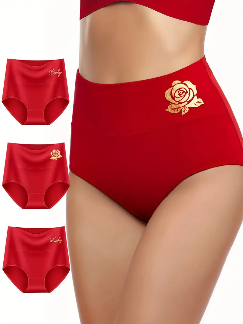 Floral high-cut women's underwear brief