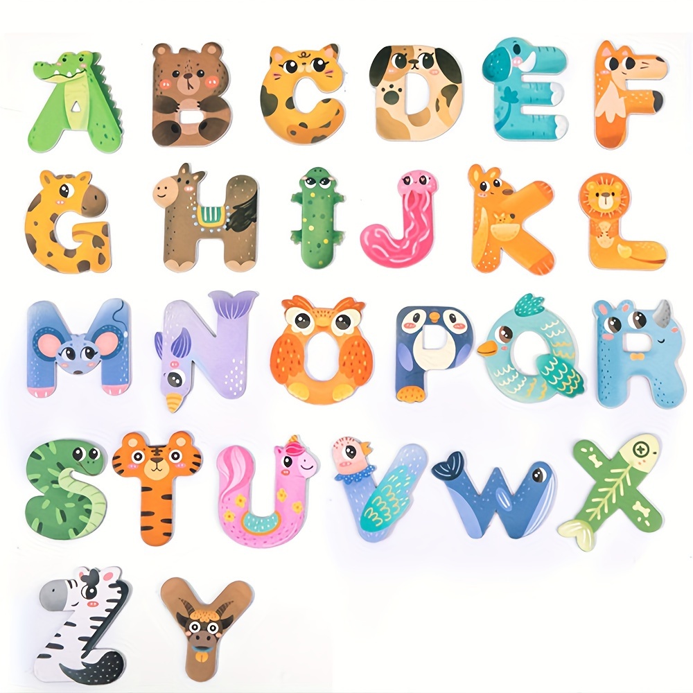 Juguete magnético de letras magnéticas con imanes del alfabeto para  refrigerador, gran ABC en mayúsculas y minúsculas, juego educativo de  ortografía