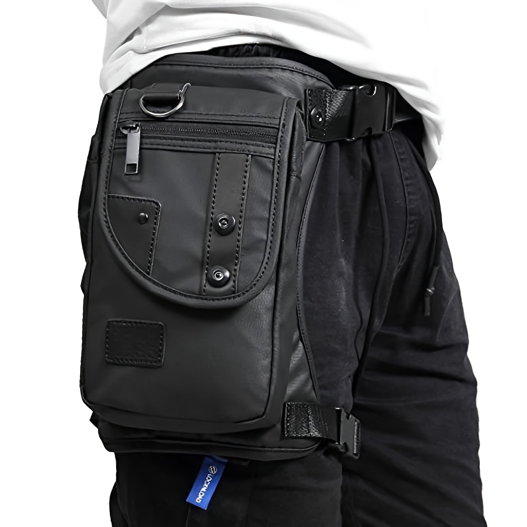 1pc Waterproof Nylon Leg Bag For Men, Motorcycle Riding Fanny Pack,  Multi-Function Travel Fishing Hiking Cycling Hip Bag