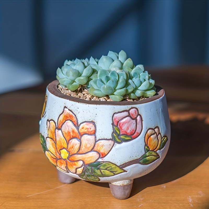 Vaso da fiori in ceramica dipinto a mano con motivo verde, altezza 25 cm.  made in tuscany – Ceramiche Il Volo