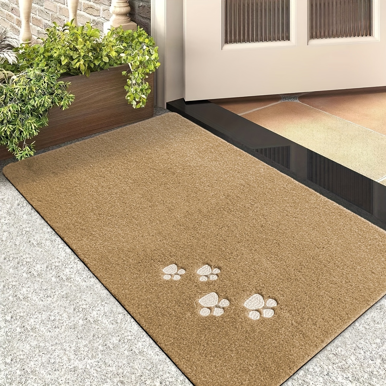 

1pc Coconut Velvet Doormat, Absorbent And Mud-removing Rug, Outdoor/indoor Mud-scraping And Waterproof And Anti-skid Integrated Entrance Doormat, For Outdoor Courtyard