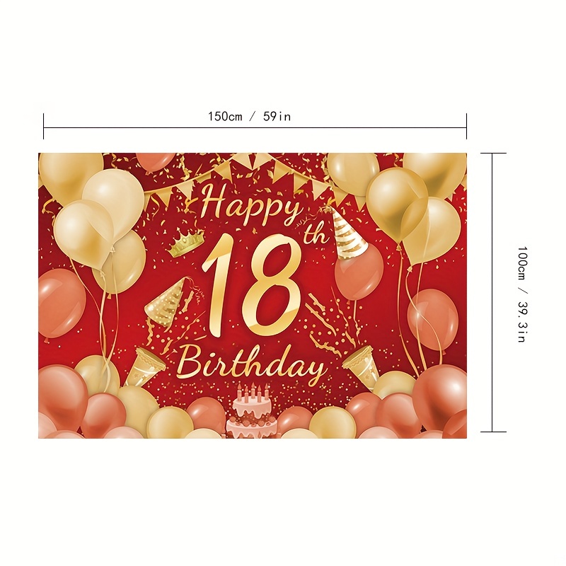 1 Unidad Pancarta Feliz Cumpleaños Número 18 Pancarta Fondo - Temu