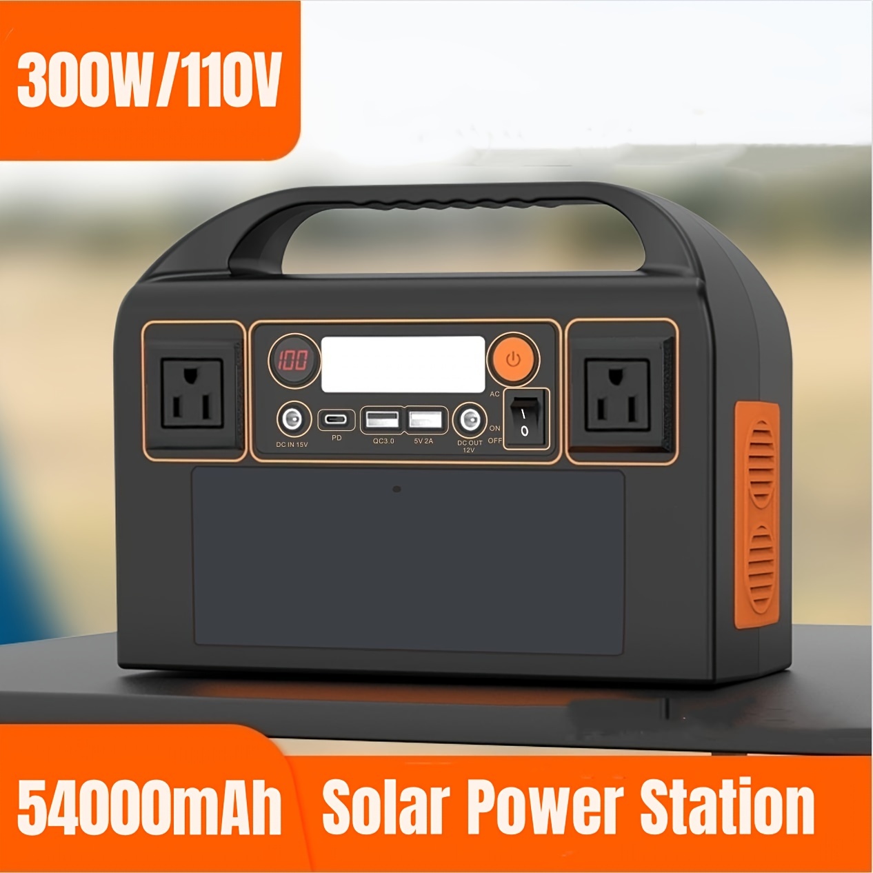 Oumefar 500 W Outdoor-Generatoren, Tragbarer Wechselrichter-Generator für  Outdoor-Camping-Stromversorgung (schwarz und orange) (EU-Stecker) :  : Garten
