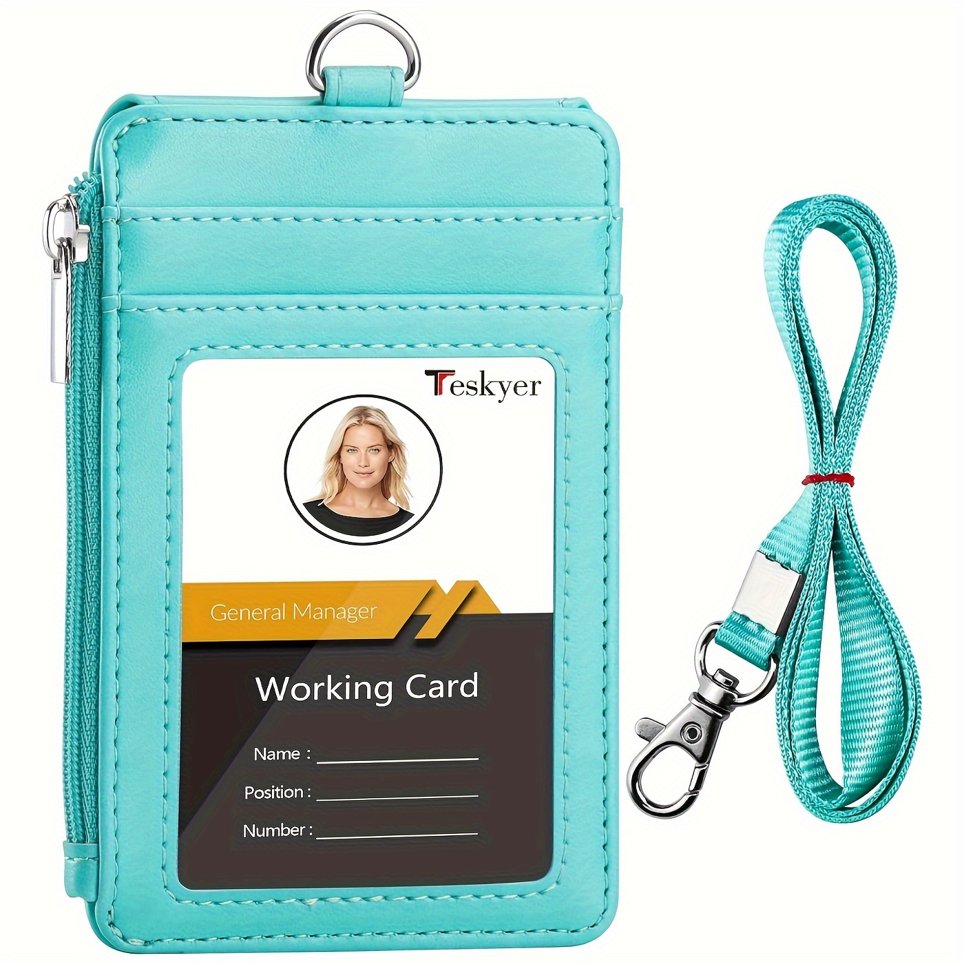 Arae Card Holder Vertical PU Leather Badge Holder with 1 Clear ID Card –  Arae case