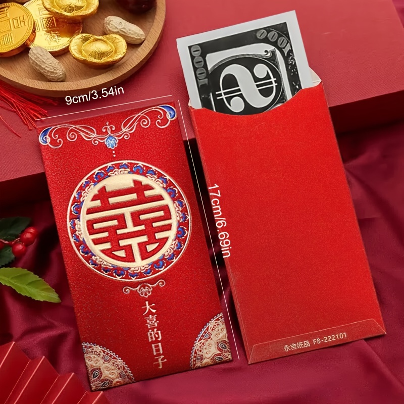 6pcs Pocket Money Box Chinese Wedding Decoration Red Envelope for
