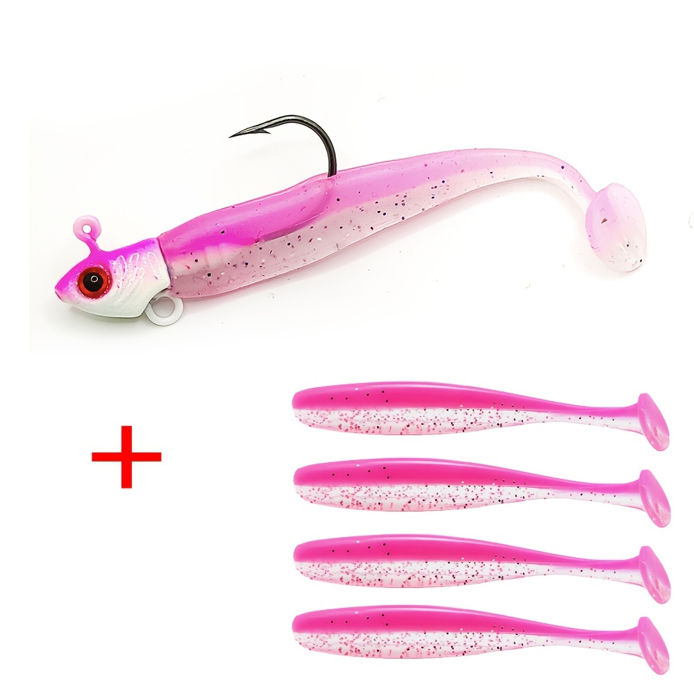 Bag T Tail Soft Fishing Bait Lure Matched Jig Head Hook - Temu New Zealand