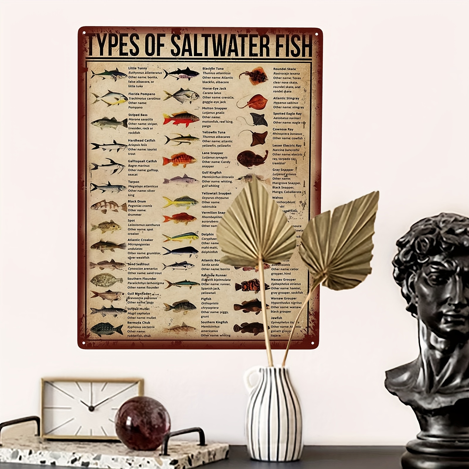 The Power of Fishing,12 x 8 Inches Vintage Funny Poster Wall Decor Art Gift  Retro Picture Metal Sign
