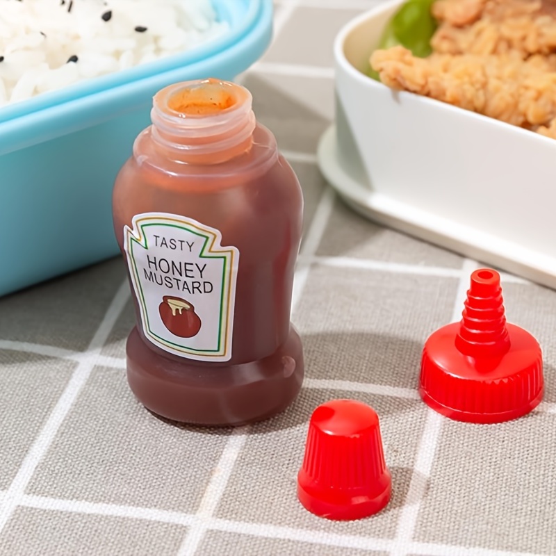 2pcs 25ml Mini Squeeze Bottles For Salad Dressing Or Ketchup