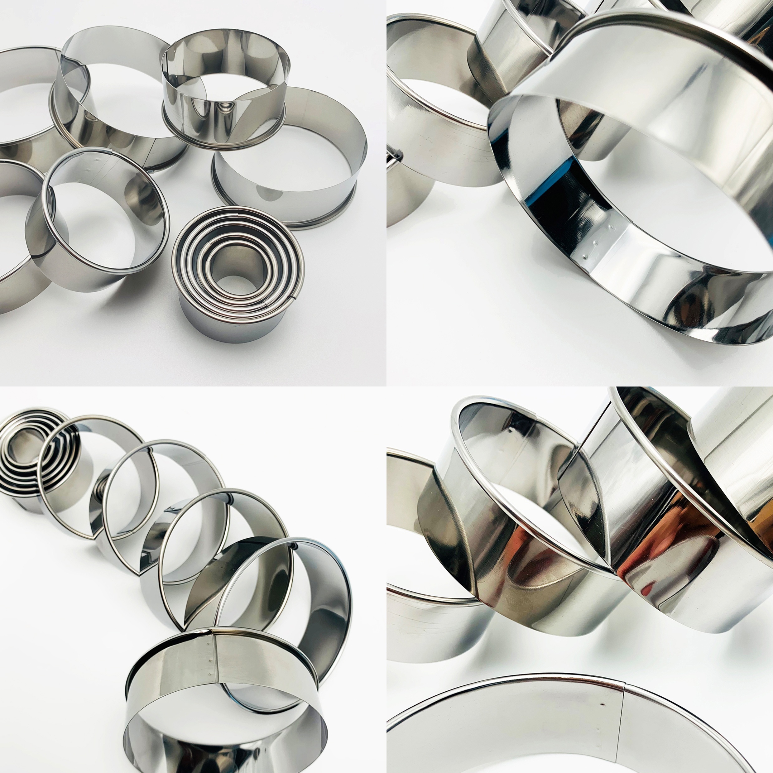 12 Pieces Round Cookie Biscuit Cutter Set,Graduated Circle for Pastry,18/8  Stainless Steel Donut Cutter Ring Molds