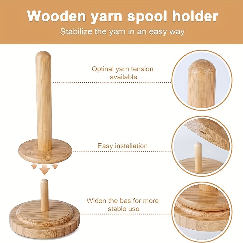 Portable Wrist Yarn Holder, Wooden Wrist Yarn Holder, Wooden Twirling Mechanism Spinning Needles for Knitting Crocheting Presents for Craft Lovers (