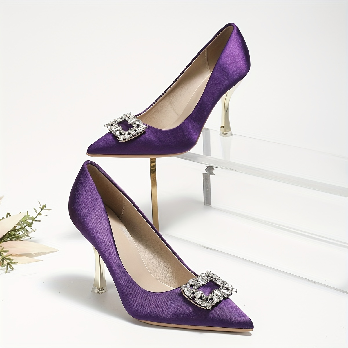 Women's Ankle Strap Stiletto Sandals Open Toe Purple Thin - Temu